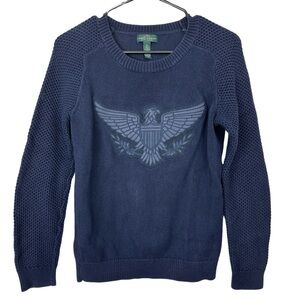 Ralph Lauren Women’s Navy Blue Eagle Pullover Sweater Size M
